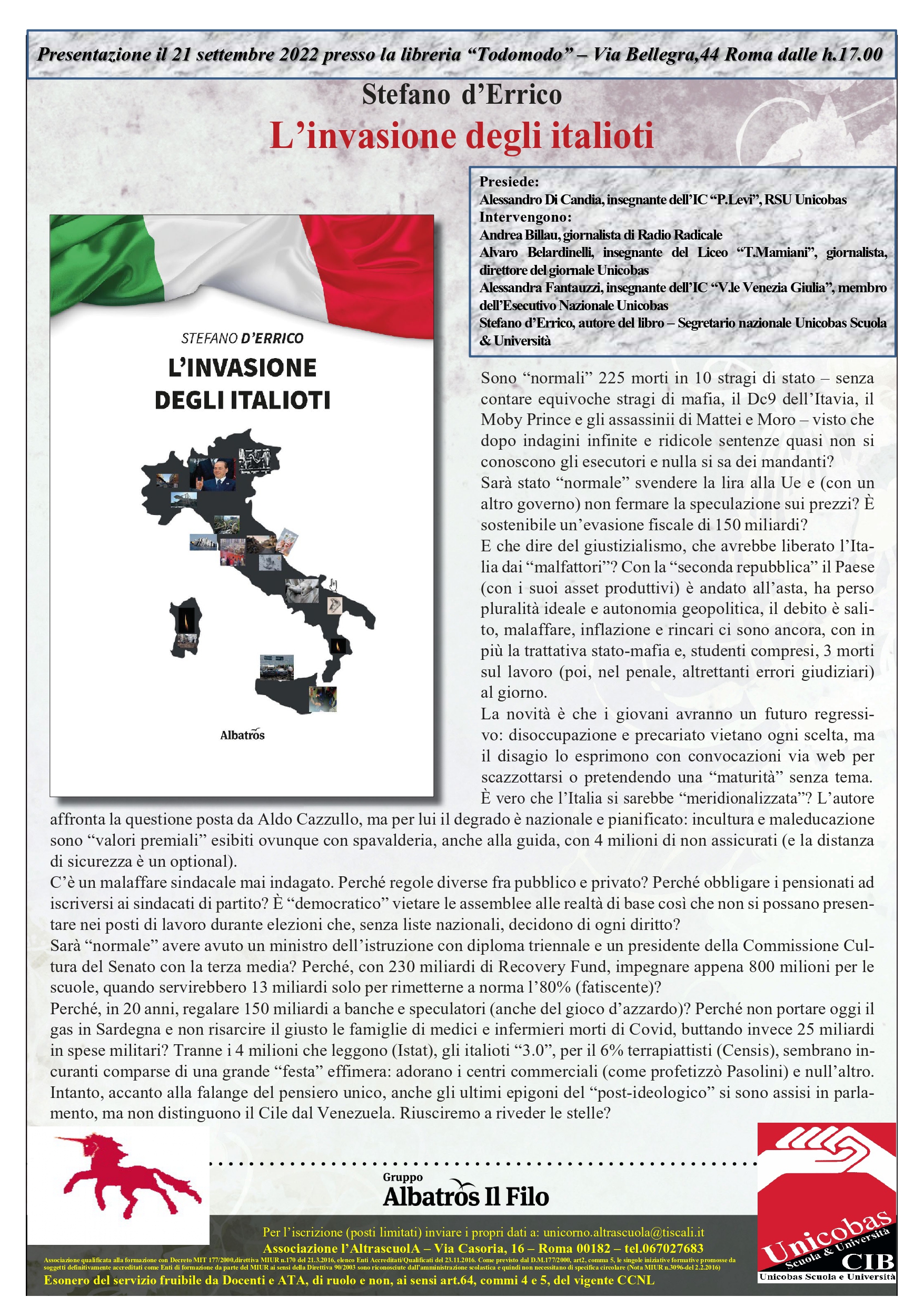 2/6/2022 “Se Scrivendo”: Intervista a S.d’Errico autore de “L’invasione degli italioti”